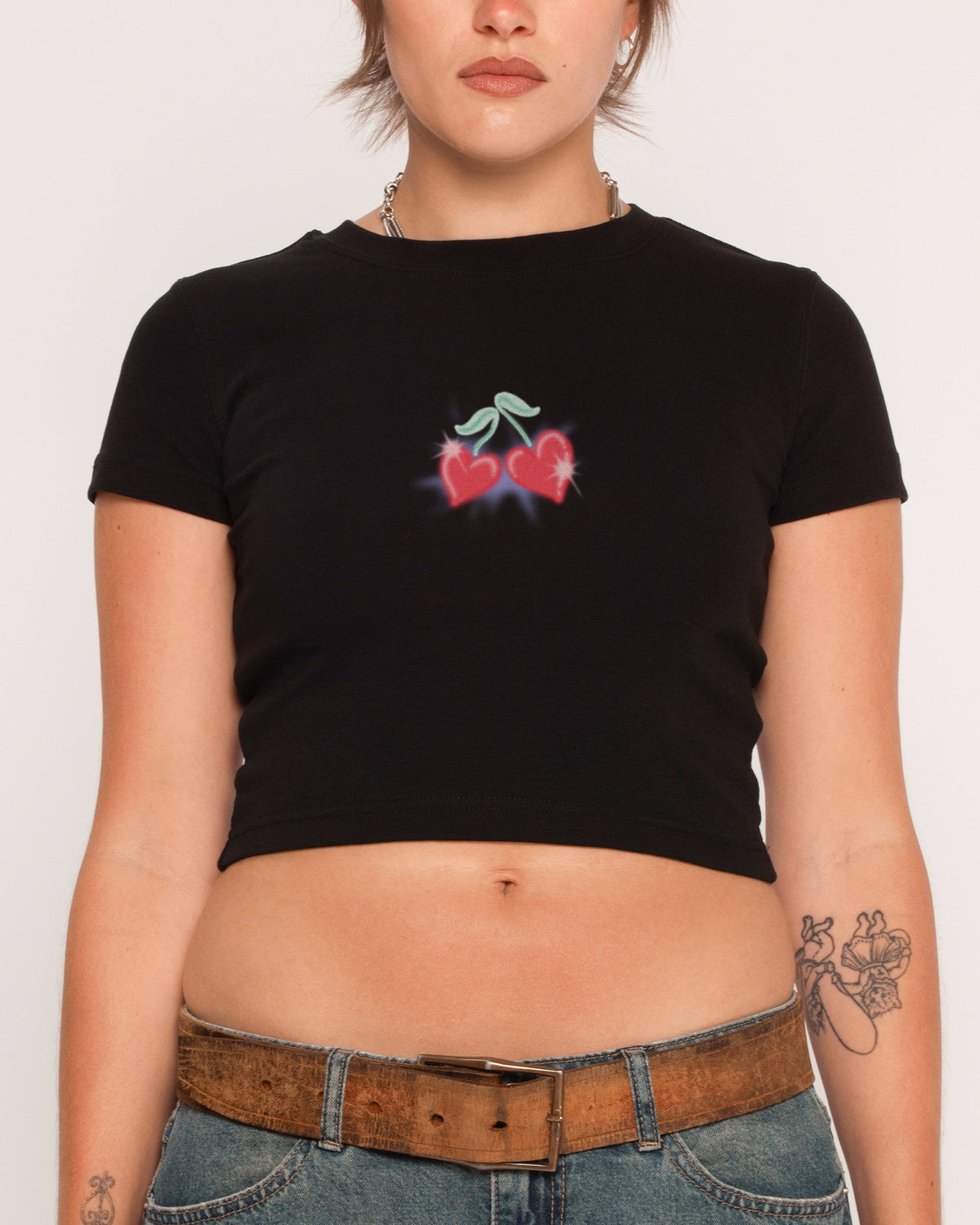Love Cherry Black Baby Tee