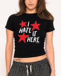 I Hate It Here Black Longline Baby Tee