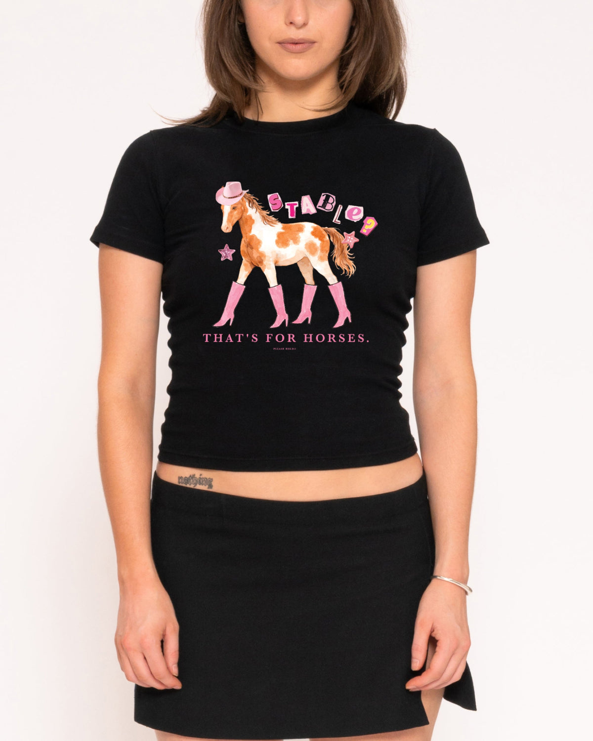 Stable? That's For Horses Black Longline Baby Tee