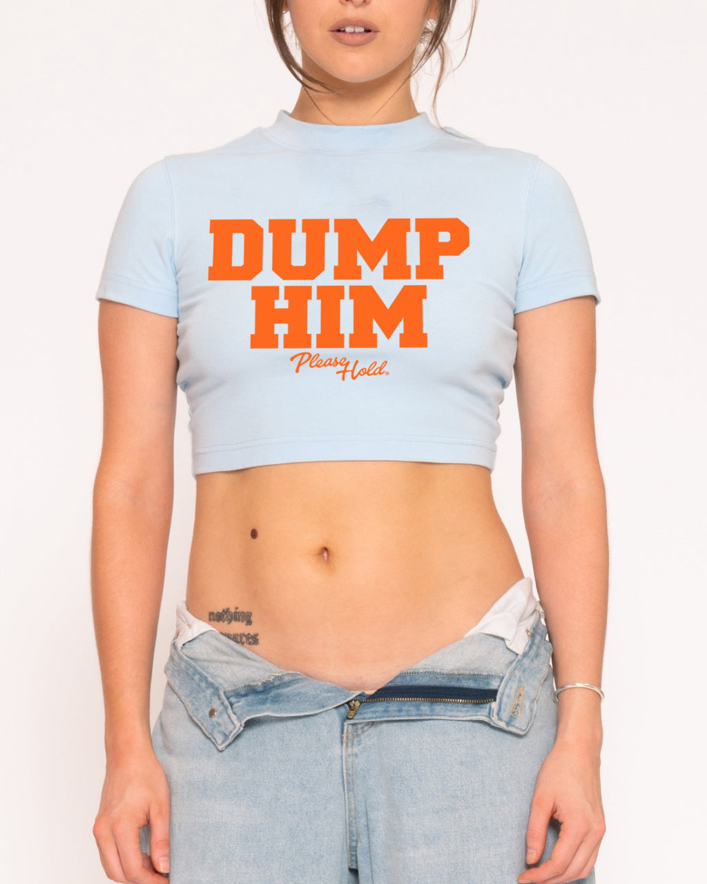 Dump Him Blue Baby Tee