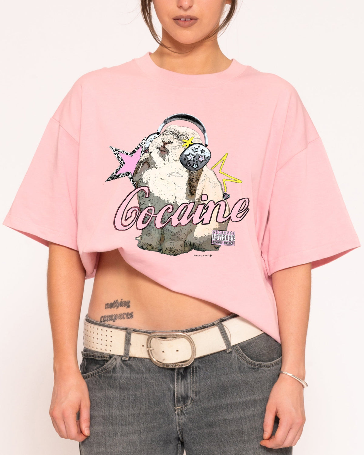 Euphoria Bunny Pink Boxy Crop Tee