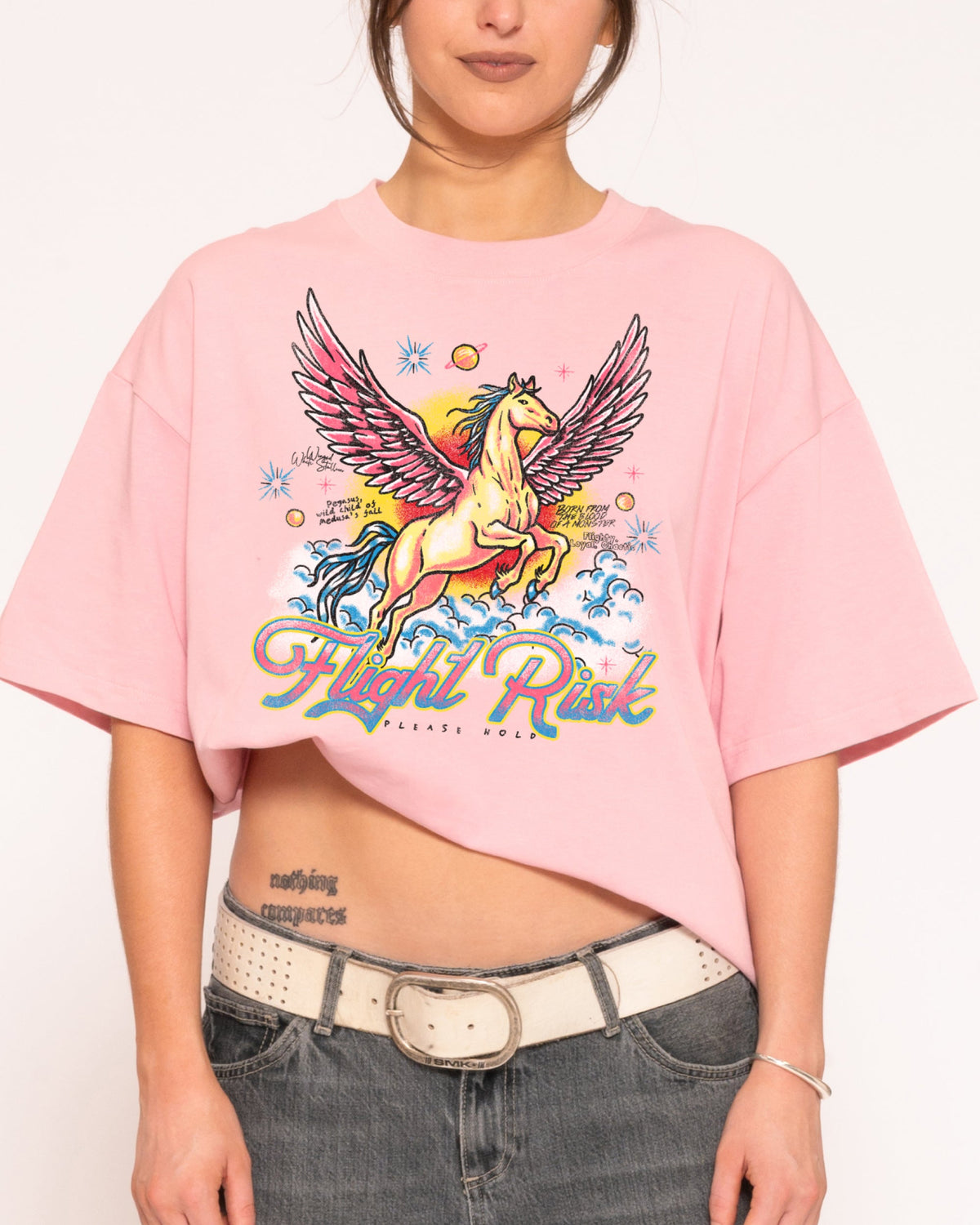 Flight Risk Pink Boxy Crop Tee