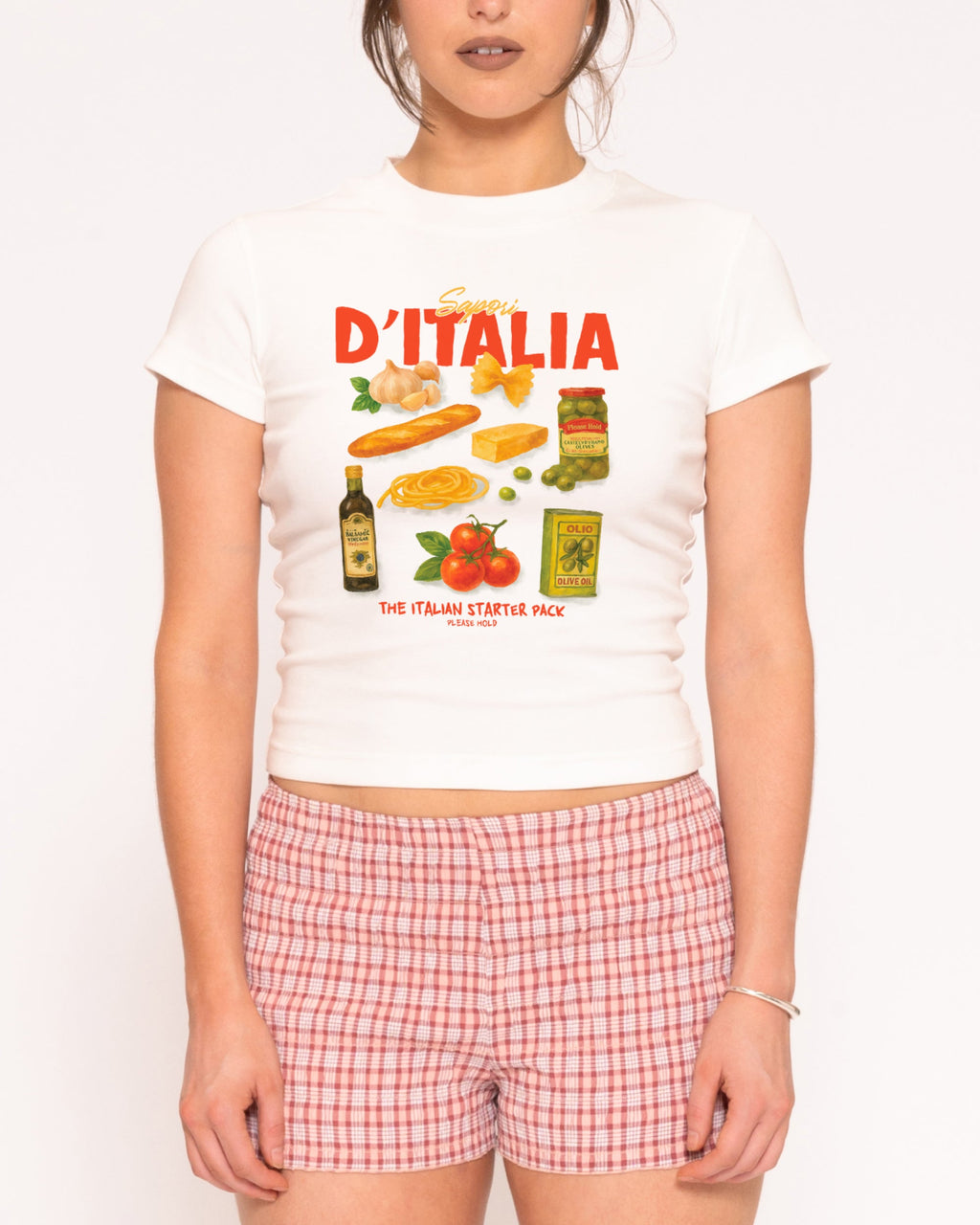 Italian Starter Pack White Longline Baby Tee