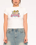 Do Not Disturb White Longline Baby Tee