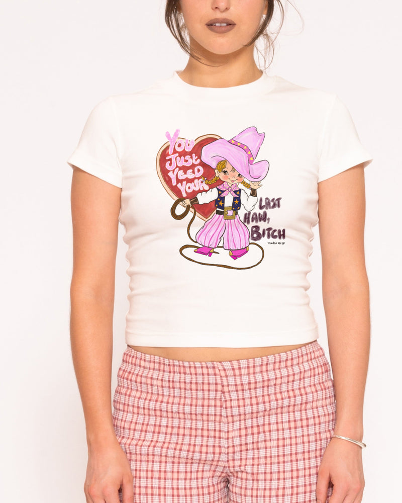 Yeed Your Last Haw White Longline Baby Tee