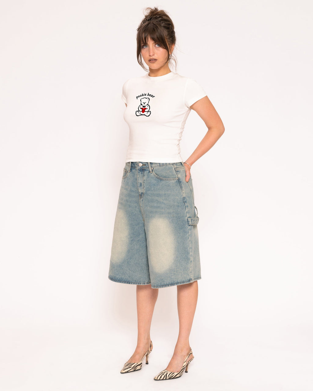 Pookie Bear White Longline Baby Tee