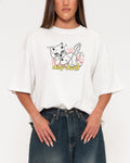 Drop Dead White Boxy Crop Tee