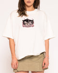 Pussy Power White Boxy Crop Tee