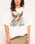 Flight Risk White Boxy Crop Tee