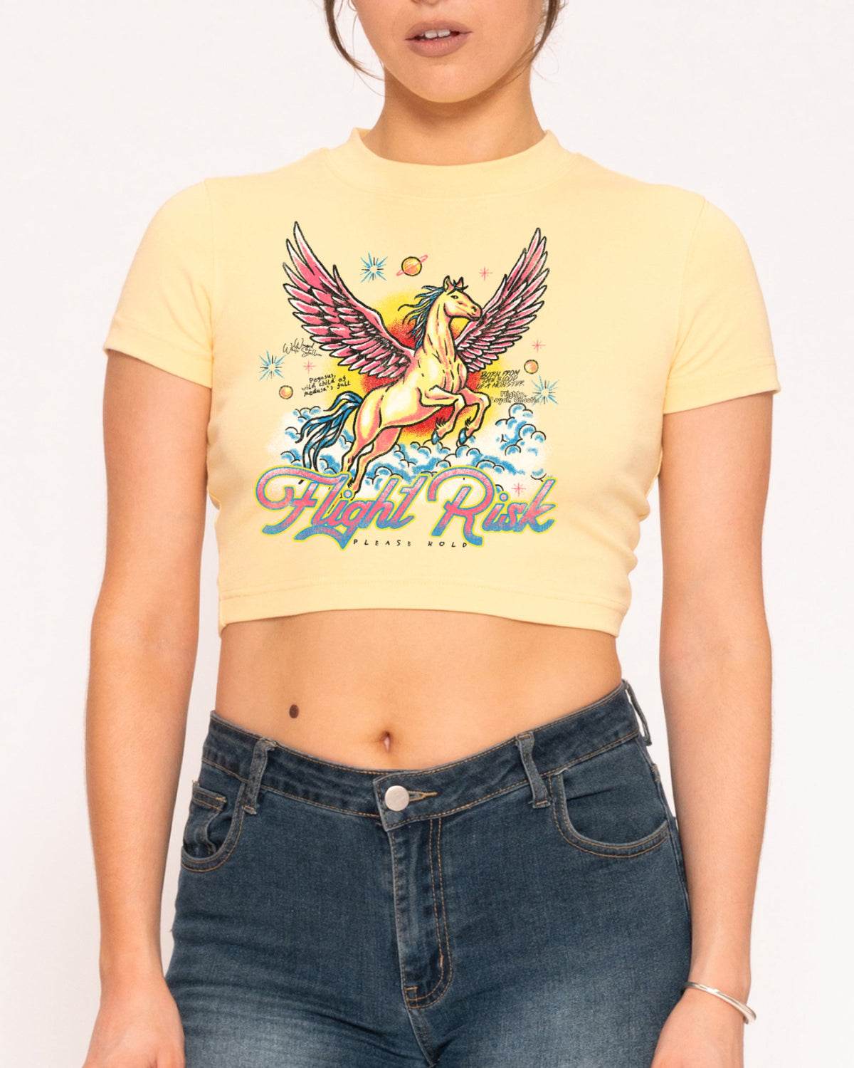 Flight Risk Yellow Baby Tee