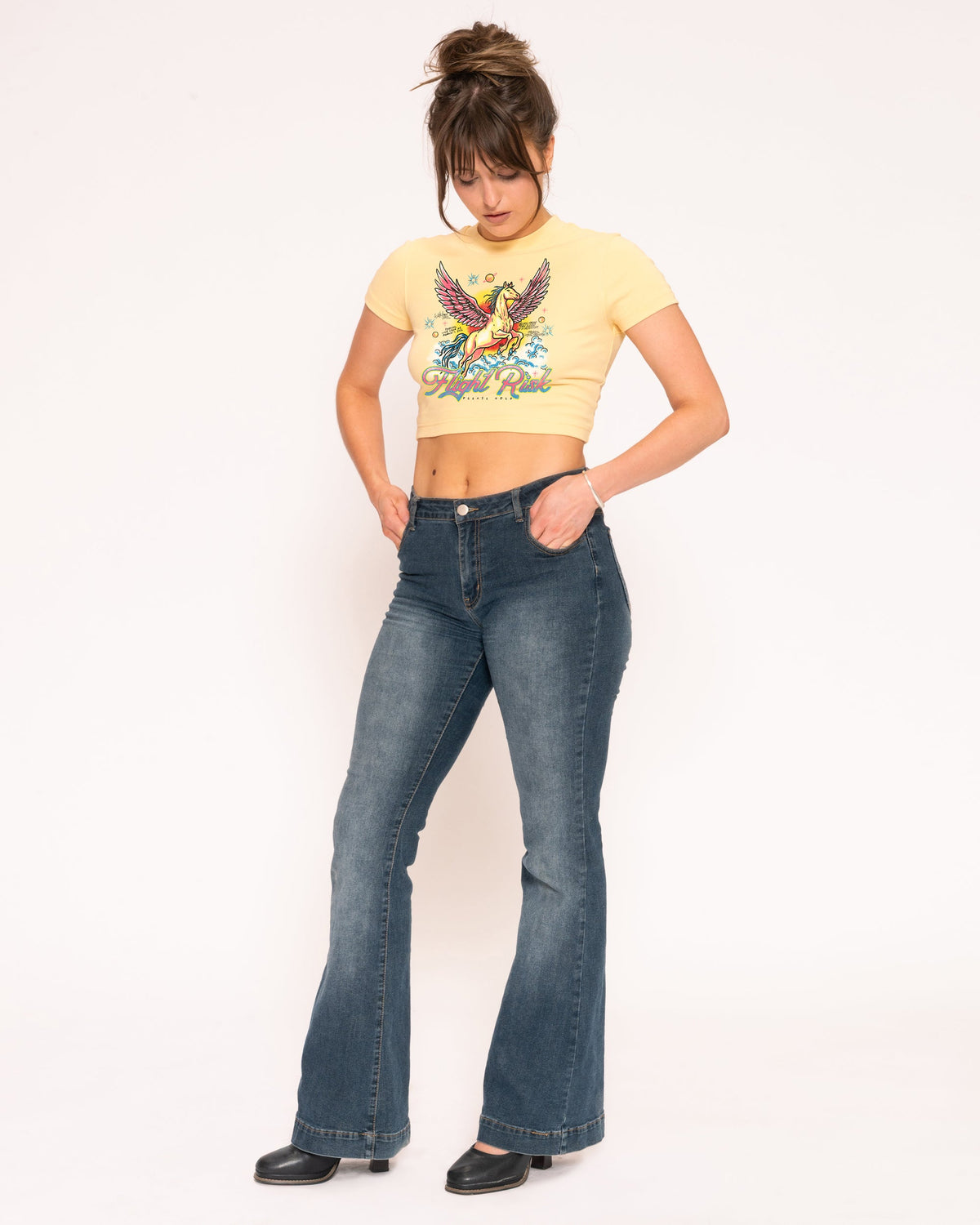 Flight Risk Yellow Baby Tee