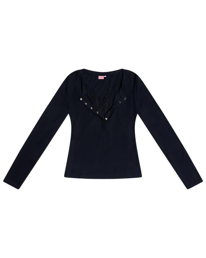 Peek A Boo — Henley · Black